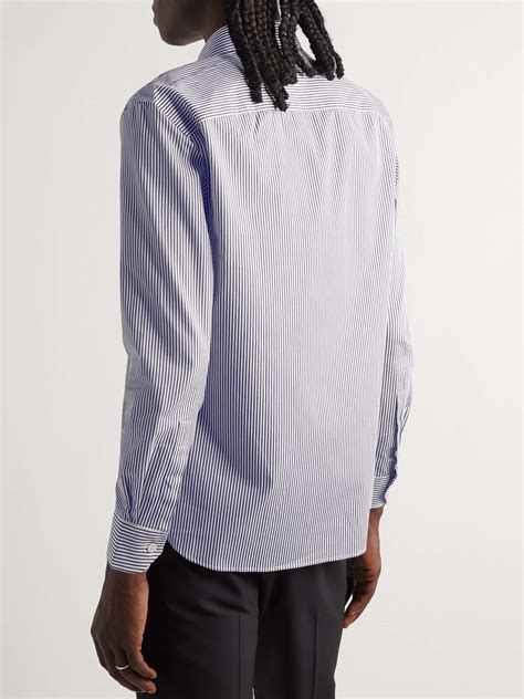 Yves Saint Laurent Stripe Cotton Poplin Button